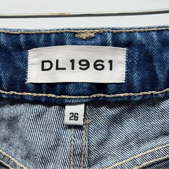 DL1961 Womens Bella High Rise Vintage Slim Distressed Blue Wash Jeans 26 - Picture 3 of 9